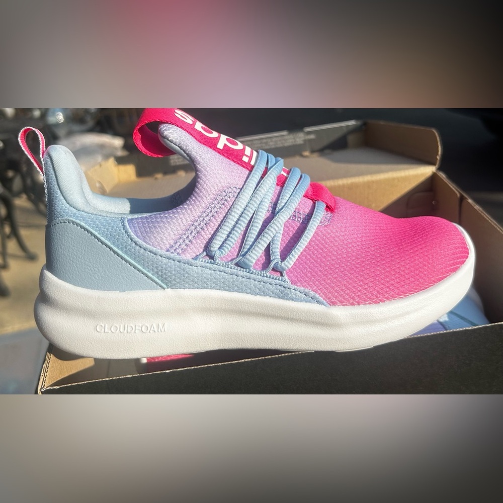 NWT ADIDAS Kids Pink Blue Slip on Sneaker Shoes Size 3